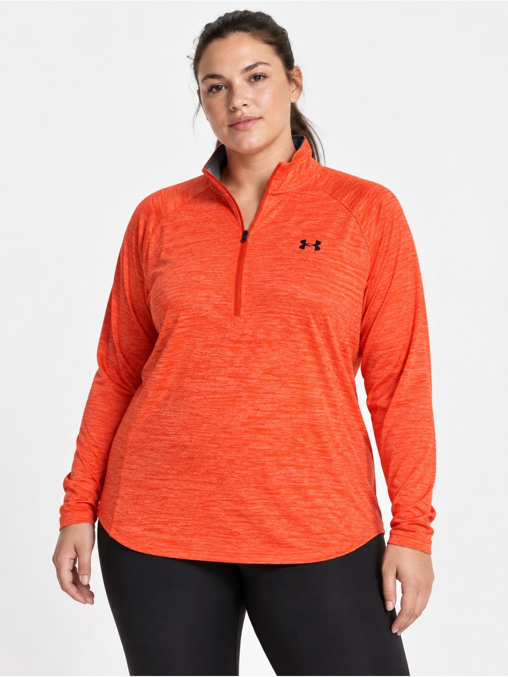 Under Armour UA Tech Twist Half Zip Top 2X Orange Athletic Pullover